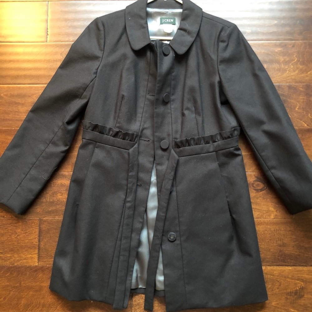 JCREW black belted coat size eight - like new!